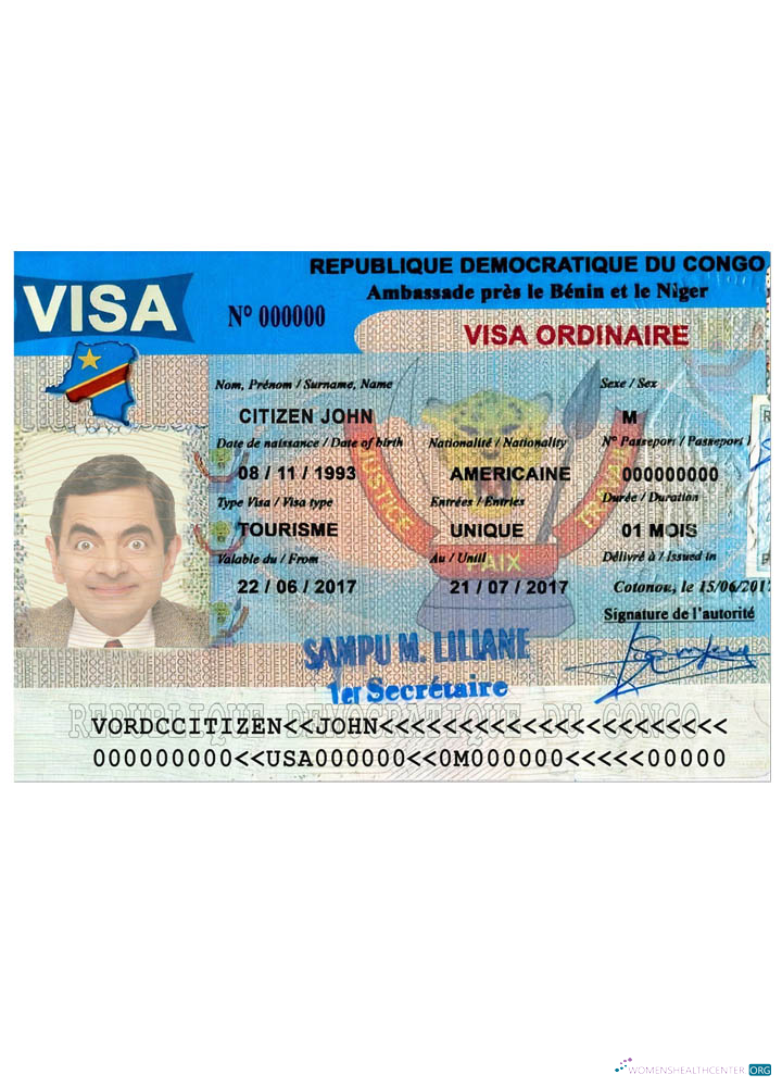 Download CONGO tourist visa Photoshop template